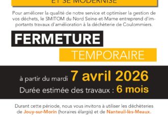 FERMETURE TEMPORAIRE DE LA DÉCHÈTERIE