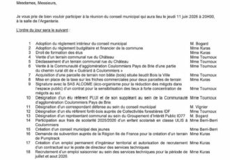 CONSEIL MUNICIPAL – 11 JUIN