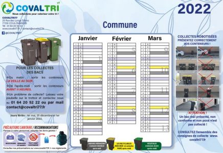 Calendrier neutre Covaltri