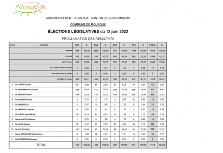 Résultats élections législatives 1er tour